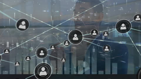 Global Network Connections Over Business and Data Concept