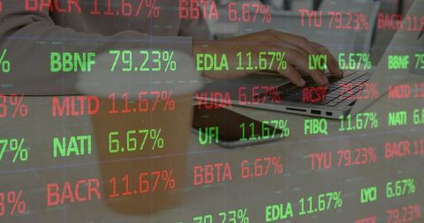 Financial Data Analytics Technology Concept with Futuristic Overlay