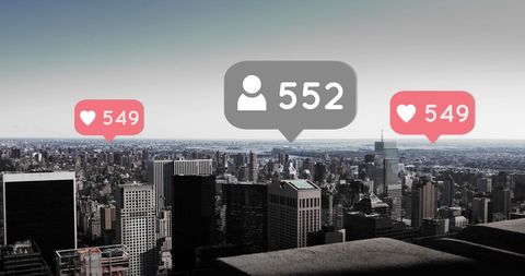 Social Media Reactions Overlay on Urban Cityscape