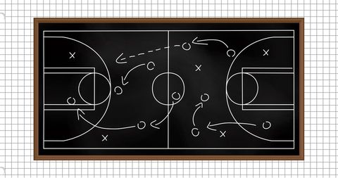 Basketball Court Strategy on Blackboard for Game Planning - Download Free Stock Images Pikwizard.com