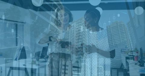 Diverse Colleagues Discussing Financial Analysis in Modern Office