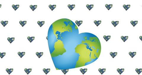 Earth heart pattern for environmental and climate change awareness