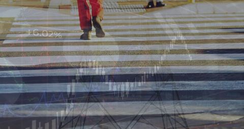Financial Data Overlay on Street Crossing Mood - Download Free Stock Images Pikwizard.com