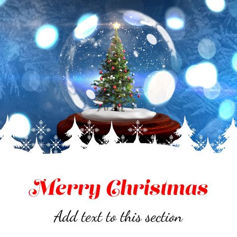 christmas tree in snow globe with lights and decorations - Download Free Stock Templates Pikwizard.com