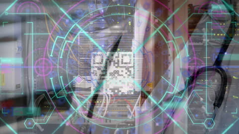 Futuristic Digital Healthcare Interface with Doctor and QR Code