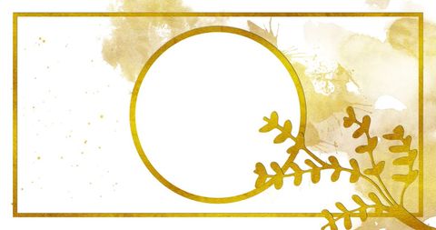 Elegant Gold Leaves with Abstract Watercolor Design