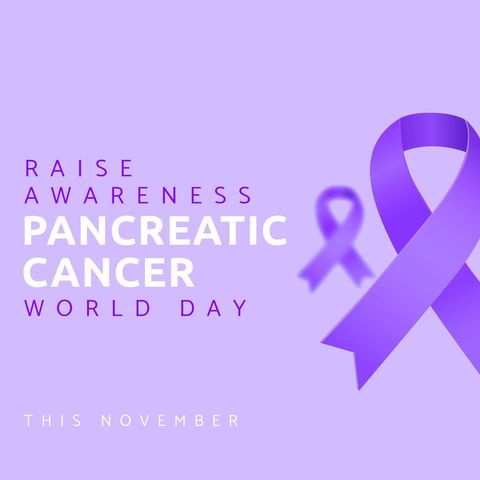 Pancreatic Cancer Awareness Ribbon on Purple Background - Download Free Stock Templates Pikwizard.com