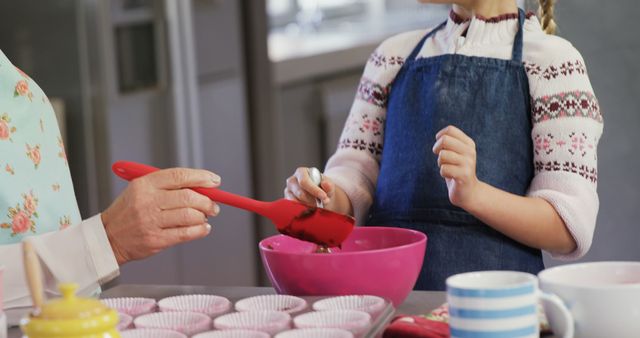 Child Baking Cupcakes Mixing Batter in Kitchen - Download Free Stock Images Pikwizard.com