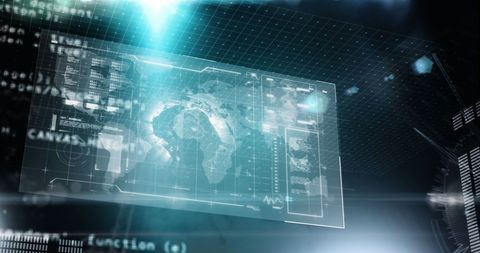 Futuristic Digital Interface with Global Data Visualization - Download Free Stock Images Pikwizard.com
