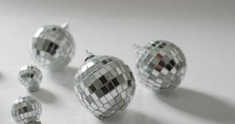 Sparkling Silver Disco Ball Christmas Decorations - Download Free Stock Images Pikwizard.com