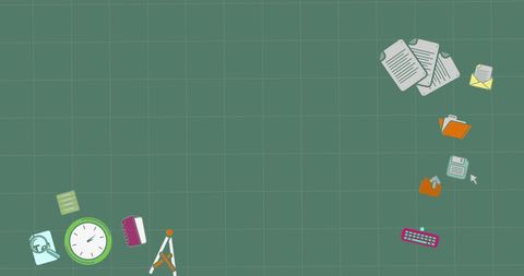 educational icons on green board background - Download Free Stock Images Pikwizard.com