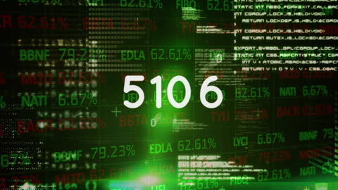 Dynamic Financial Data Display Concept in Green Tones