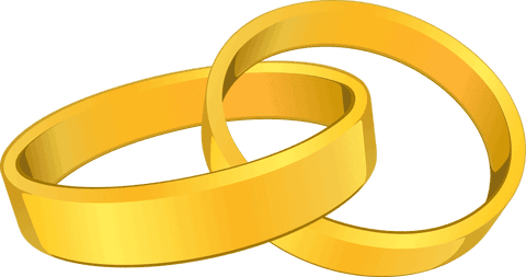 interlocking yellow gold wedding bands on transparent background - Download Free Stock Videos Pikwizard.com