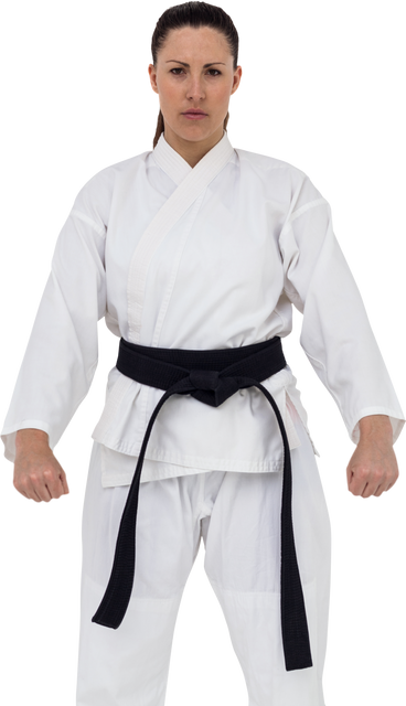 Transparent Background Female Karate Practitioner in Martial Arts Uniform - Download Free Stock Videos Pikwizard.com