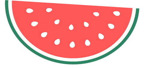 Minimalist watermelon slice on transparent background