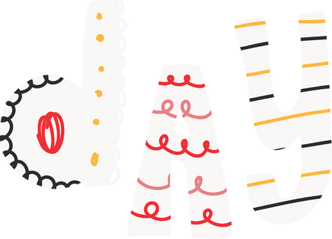 Creative typographic design of word 'day' on transparent background