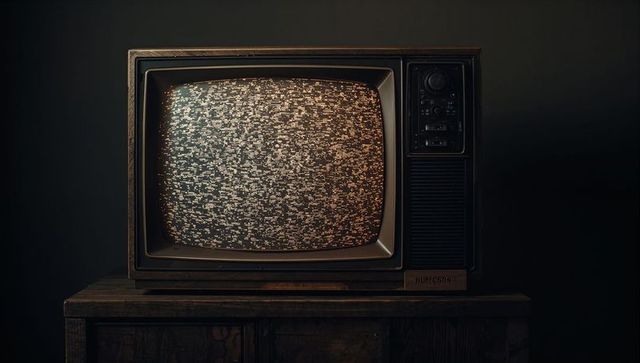 Vintage CRT Television Showing Static in Retro Style Setting