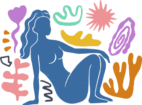Transparent Abstract Female Silhouette with Vibrant Organic Shapes - Download Free Stock Videos Pikwizard.com