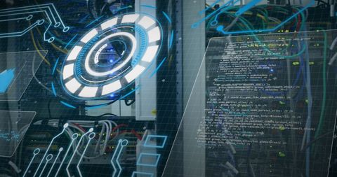 futuristic data processing network interface visualization - Download Free Stock Images Pikwizard.com