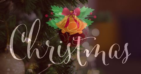 Festive Christmas Decoration on Illuminated Tree