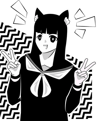 anime schoolgirl with cat ears in sailor uniform on transparent background - Download Free Stock Videos Pikwizard.com
