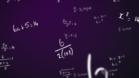 Math Formulas Animating on Chalkboard Background