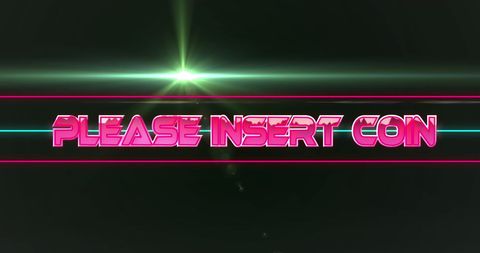 Retro Arcade 'Please Insert Coin' Digital Graphic - Download Free Stock Images Pikwizard.com