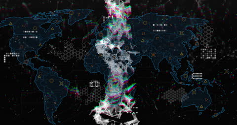 Abstract Digital DNA Strand Over Global World Map