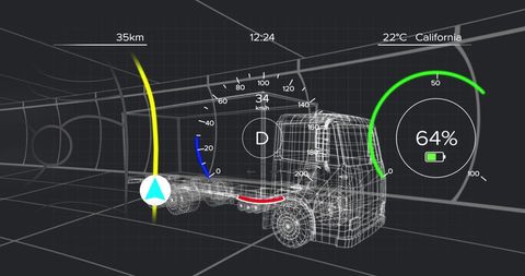 Futuristic 3D Car Model with Data Interface Over Grid Background - Download Free Stock Images Pikwizard.com