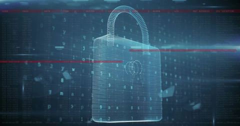 Digital Security Padlock and Data Streams - Download Free Stock Images Pikwizard.com