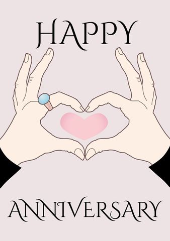Anniversary Hearts Gesture with Celebration Text - Download Free Stock Templates Pikwizard.com