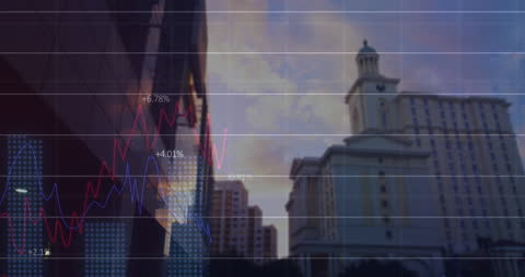 Dynamic Financial Data Overlay on Urban Skyline