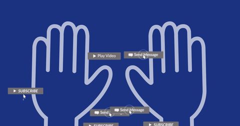 Digital Communication and Social Media Power Illustration