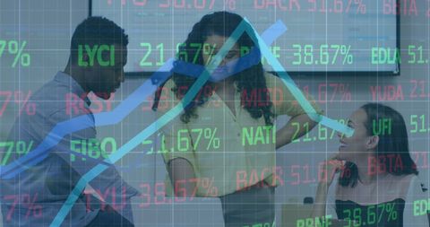 Diverse Business Team Analyzing Financial Data in Modern Office