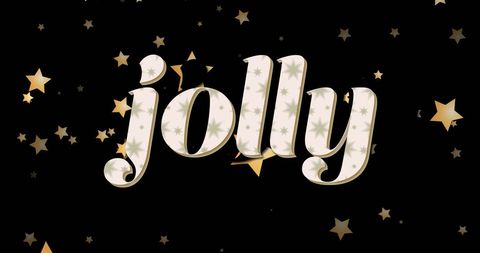 Festive Jolly Text with Golden Stars for Christmas Celebration