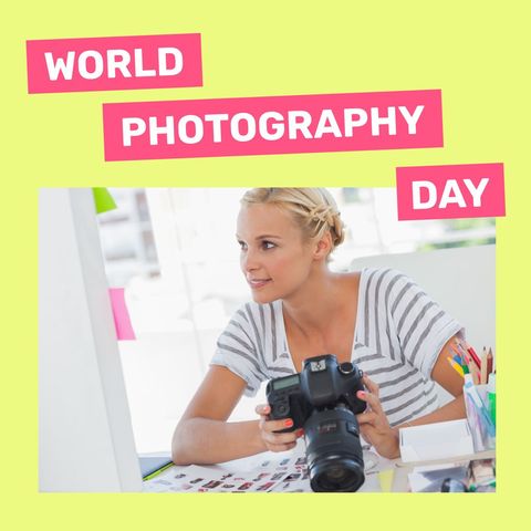 Celebrating world photography day with enthusiastic photographer