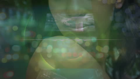 Digital Data Streams Intersecting with Human Face