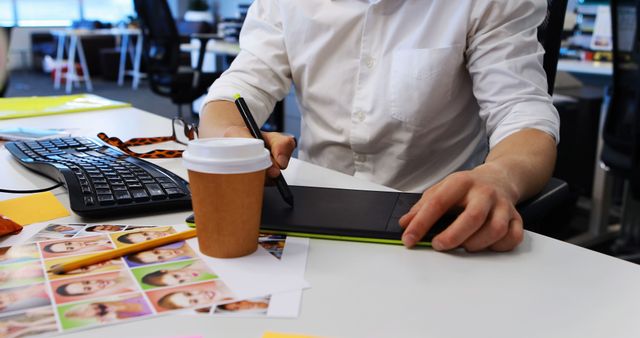 Graphic Designer Working on Digital Tablet in Creative Office - Download Free Stock Images Pikwizard.com