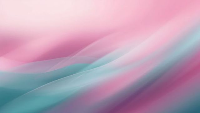 Flowing pastel ribbons creating soft gradient wallpaper in pink teal and lavender hues