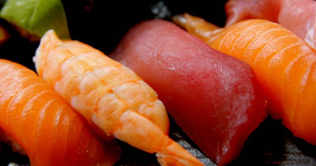Close-up of sushi served in a tray 4k - Download Free Stock Photos Pikwizard.com