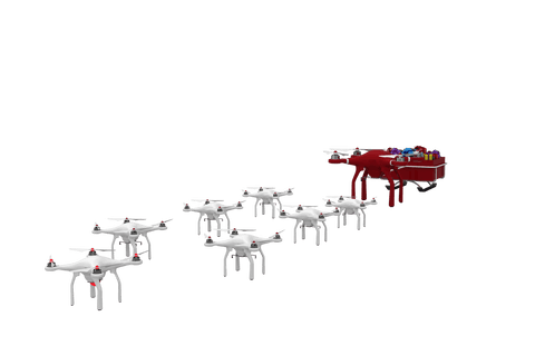 drones pulling transparent christmas sleigh with gifts futuristic - Download Free Stock Videos Pikwizard.com