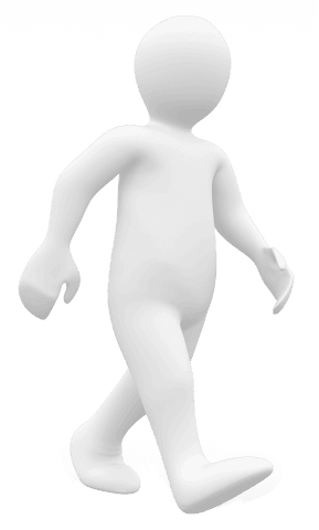 3D White Human Figurine on Transparent Background