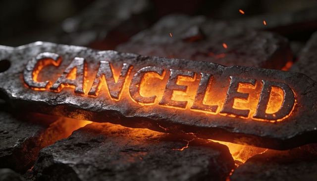 Forged canceled plate glowing on hot coals with sparks and molten steel texture