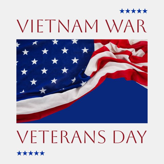 Vietnam War Veterans Day Tribute with Folded USA Flag - Download Free Stock Templates Pikwizard.com