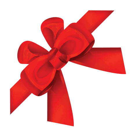 Elegant red ribbon bow on transparent background - versatile decoration