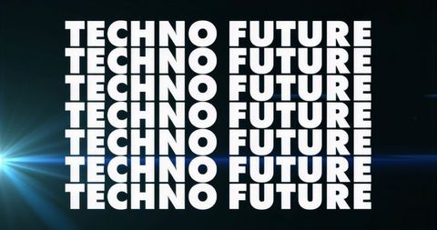 Futuristic Digital Typography with Blue Lens Flare