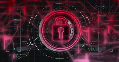 Futuristic Cybersecurity Technology Interface with Digital Padlock - Download Free Stock Images Pikwizard.com