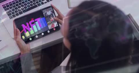 Business Professional Leading NFT Presentation in Virtual Meeting