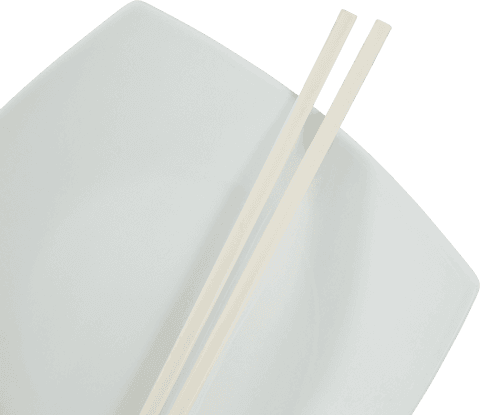 transparent chopsticks resting on square white plate - Download Free Stock Videos Pikwizard.com