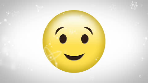 Blinking Emoticon with Animated Molecules Overlay